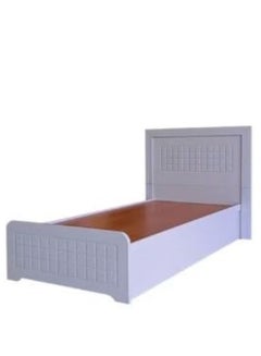 Buy Galaxy Design Modern Wooden Bed Single Size 90x190 White With Medical Mattress in UAE