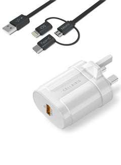 Buy Wall Charger QC3.0 + 3in1 Cable in UAE