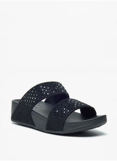 Buy Women's Embellished Slip-On Flatform Sandals in UAE