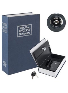 اشتري Book Safe with Key Lock Home Dictionary Diversion Secret Book Metal Safe Lock Box 24 x 15.5 x 5.5 cm - Navy Blue Medium في الامارات