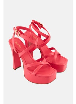 Buy Women Paola Platform Leather Sandals, Pink in UAE