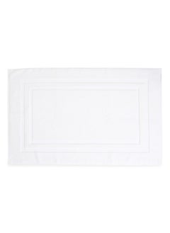 Buy Classic Turkish Luxury Bath Mat, White - 61X91 Cm in UAE