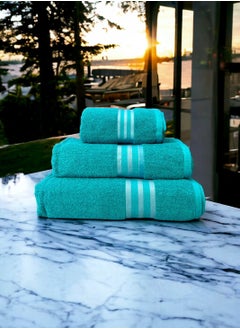 اشتري White Rose Premium Quality Bath Towel - Luxuriously Soft, Quick Dry, Max Absorbent Bathroom Towel And Face Towel Set Of 3 - Green في السعودية