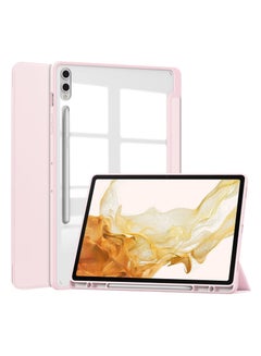 Buy Hard Shell Smart Cover Protective Slim Case For Samsung Galaxy Tab S9 Plus Pink in Saudi Arabia