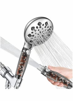 Buy Shower Head with Filter, High Pressure Showerhead with 9 Adjustable Spray Modes Handheld, Universal Water Saving Filter, Spray Showerheads for Dry Skin Hair, Power Wash Mode to Clean Tub, Tile, Pets in UAE