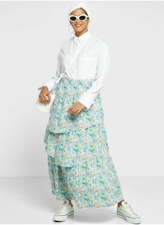 Buy Tiered Frill Layer Printed Skirt in UAE