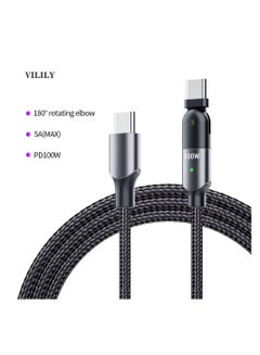 Buy 3C Digital Accessories -2 -in -1 Android Fast Charger Cable 180 Degrees PD 100W Black 2 Meters in UAE