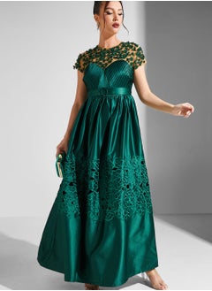 Buy Lace Detail Belted Dress in Saudi Arabia