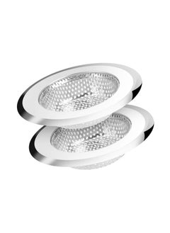 Buy 2 Pack Stainless Steel Rust Proof Sink Drain Strainer, Large Wide Rim Fine Mesh Anti-Clogging Screen 4.5 inch in UAE