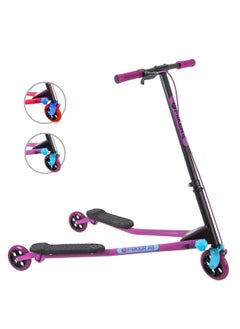 Buy Y Fliker Air A3 Scooter 3 Wheels Foldale Wiggle Scooter Self-Propelling Drifting Scooter For Boys And Girls Age 7+ years old (Purple), Medium in UAE