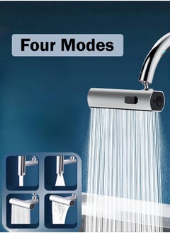 Buy 4 In 1 Universal Waterfall Splash Proof Faucet, 360° Rotating Multifunctional Kitchen Faucet, Tap Accessory with 4 Adjustable Modes, Faucet Extender for Kitchen and Bathroom in Saudi Arabia