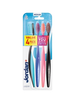 Buy Jordan Ultimate You Medium Toothbrush 4PK assorted colours in UAE