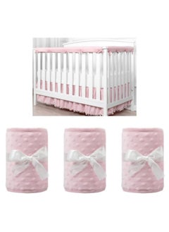 Buy 3Pcs Crib Bumper,Rail Cover, Rail Guard Rail Cover Wrapped Bed Crib Rail Guard Cover Edge Protector for Toddler Bed Rails Ultra Soft Reversible Guardrail Cover Protector in Saudi Arabia