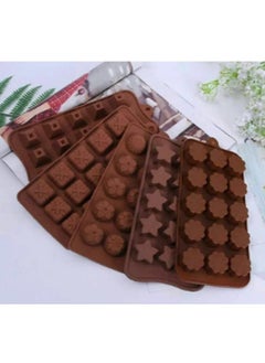 Buy Silicone Chocolate Mold Set - Non-Stick Silicone Chocolate Mold for Kitchen, Candy, Cookie, Pudding, Ice Cube. Premium Chocolate Molds for Cake Decorating and Baking, Non-Stick Molds for Making Chocolate, Maamoul, Ice (Randomly Assorted Shapes) in Egypt