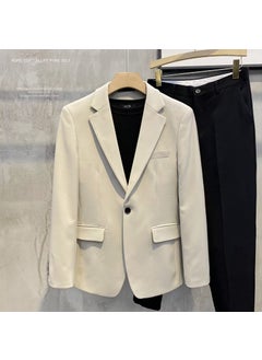 Buy Mens Casual Blazer Spring Autumn Solid Business Suit X828 apricot in UAE