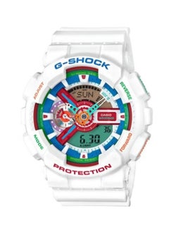 Buy CASIO Casio G - SHOCK Contrasting Color Colorful Fashion Trend Vitality Street Classic Hand Double Display Dial Waterproof Sports Quartz Watch Resin Strap Japanese and Korean Men's Watch White GA -110 in Saudi Arabia