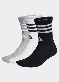 اشتري 3-Stripes Cushioned Crew Socks 3 Pairs في مصر