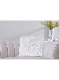 Buy Vivian Shaggy Filled Cushion 45x45Cm Silver in UAE