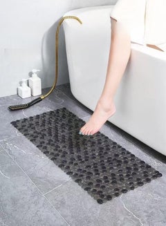 Buy Tub and Shower Mat, Non-Slip Pebble Bath Mat, 35 x 16 Inch Machine Washable Tub Mat with Drain Holes, Suction Cups (Clear Gray) in Saudi Arabia