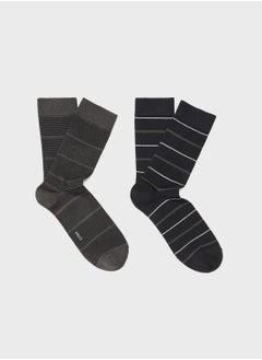 Buy 2 Pack Striped Crew Socks in Saudi Arabia