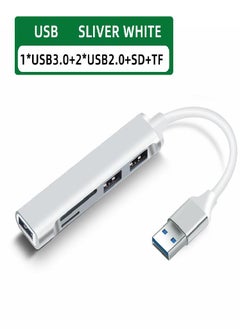 اشتري 5in1 Type-C / USB 3.0 Hub Splitter Adapter OTG Computer Accessories Multi Port Hub for Mouse Keyboard U Disk SD/TF Card Reader في السعودية