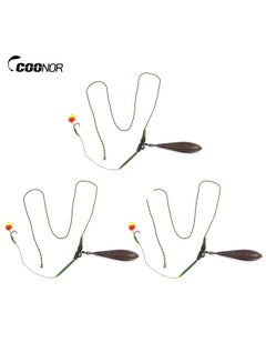 اشتري 3 Pack Carp Fishing Inline Rig Set with Sinker Weight Tail Rubber Tubes Anti-Tangle Sleeves Quick Change Swivels في الامارات