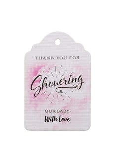 Buy Summerray 50Pcs Water Color Thank You For Showering Our Baby With Love Baby Shower Favor Tags (Pink) in Saudi Arabia