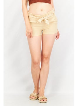 اشتري Women Drawstring Basic Short, Beige في الامارات