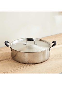 اشتري Glisten Triply Shallow Casserole with Steel Lid 38 x 14 x 32 cm في الامارات