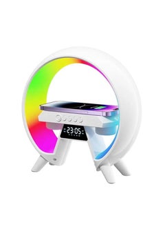 Buy Speaker is a music player with multi-colored lighting and attached to a wireless charging base with a wonderful and beautiful design in UAE