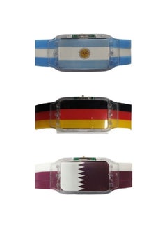 Buy YOMNA LED Glow Bracelets Light Up Wristbands National Flag LED Bracelet 2022 Qatar World-Cup (Qatar/Germany/Argentina) Football Team Cheer Props in UAE