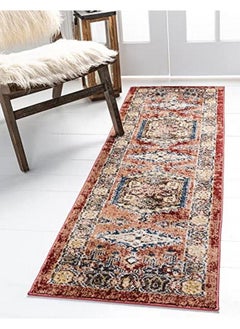 Buy Utopia Collection Area Rug Larissa (2'X 6' 1" Runner Terracotta Blue) in UAE