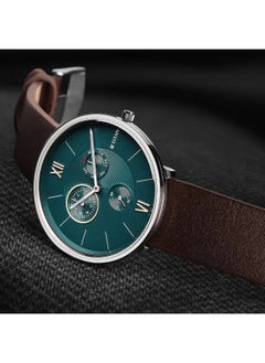 Buy Men's Analog Round Shape Leather Wrist Watch - 1877SL01 - 39 Mm in UAE