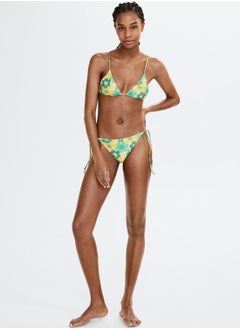 Buy Floral Tie Detail Bikini Bottom in Saudi Arabia