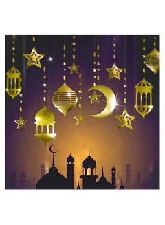 اشتري رمضان الديكور للمنزل فانوس تسلق ستار الهلال القمر فانوس رمضان جارلاند عيد الديكور المنزل سعيد رمضان مبارك ديكور حفلات معلقة غاسل خلفية راية (الذهب) في الامارات