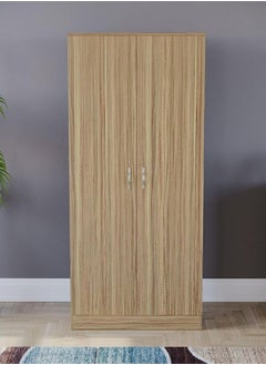 Buy Karnak 2 Door Wardrobe, White Shelf & Hanging Rail Wooden Bedroom Engineered Wood Storage Furniture sonoma oak in UAE