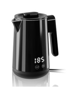 Buy Electric Kettle, 0.8L 1000W Temperature Controlled Kettle Tea Pot, 304 Stainless Steel Water Heater, Fast Heating with Auto Shut-Off & Boil-Dry Protection, Black in Saudi Arabia