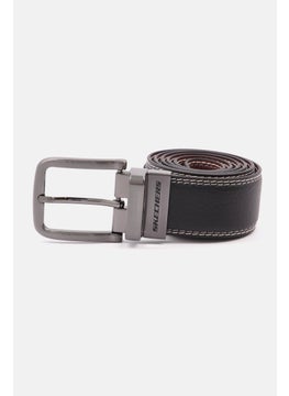 Buy Men Buckle Leather Belt, Black/Brown in Saudi Arabia