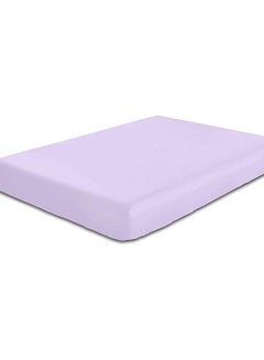 اشتري Cotton Home Super Soft Bed Fitted 190x90Cm/75x36Inch, Small Single Size High Quality Polyester Mattress Cover - Extra Soft - Easy Fit Highly Breathable Bedding & Linen Cover Purple في الامارات