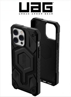 Buy Apple iPhone 14 Pro Max Case Kelvar Monarch Pro Build-in Magnet Compatible with MagSafe Charging Rugged Shockproof Dropproof Premium Protective Cover - Black in Saudi Arabia