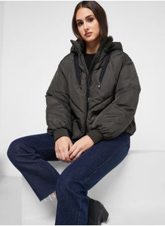 Buy Zip Through Hooded Puffer Jacket in Saudi Arabia