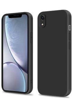 اشتري INFOSUN Compatible with apple iPhone Xr Max Full Coverage for Protective Case, Ultra Slim Soft Silicone Gel TPU Cover, Matte Surface Ultra-Thin Case, for iPhone Xr (Black) في السعودية