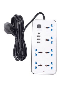 Buy Power Strips Extension Cord 6 Outlets, Power Socket with 3 USB Ports1 PD Type-C Mobile Charger Universal Charging Socket with 1.8M Bold Extension Cord in Saudi Arabia