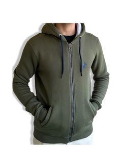 Buy Horse Polo Sweat Jacket Hoodie, Olive in Egypt