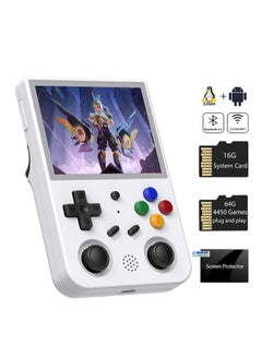 Buy RG353V Retro Handheld Game with Dual OS Android 11 and Linux, RG353V with 64G TF Card Pre-Installed 4452 Games Supports 5G WiFi 4.2 Bluetooth (White) in UAE