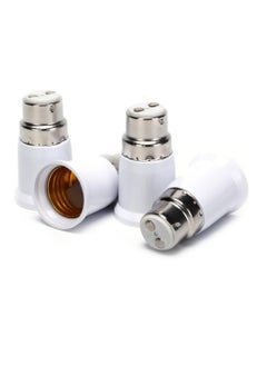 اشتري 4-Pack B22 to E27 Adapter Lamp Socket Converter Maximum Wattage 200W Heat Resistant up to 150℃ Fire Resistant Converts B22 Bayonet Fitting to E27 Edison Screw-in Socket في الامارات