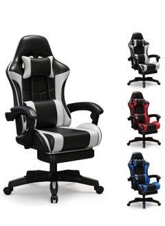 Buy Gaming Chair, Office Chair High Back Computer Chair Leather Desk Chair Racing Executive Ergonomic Adjustable Swivel Task Chair with Headrest and Lumbar Support in Saudi Arabia