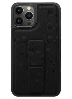 اشتري iPhone 12 Pro Max Grip Case Shockproof Anti Drop Cover with Hand Strap Holder Foldable Kickstand Black في الامارات