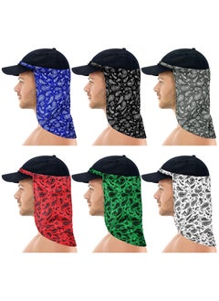 اشتري 6 Pcs Sun Protection Neck Drape, UV Hat Drapes Face and Neck Cover UV Blocking Hat Drape Lightweight Neck Cover Comfortable Sun Shield Outdoor Activity Hat Drape for Women Men Fishing Outdoors في الامارات