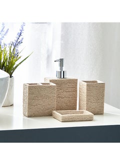 Buy Natura Zen 4-Piece Bathroom Set 9.5 x 17 x 9.5 cm in UAE